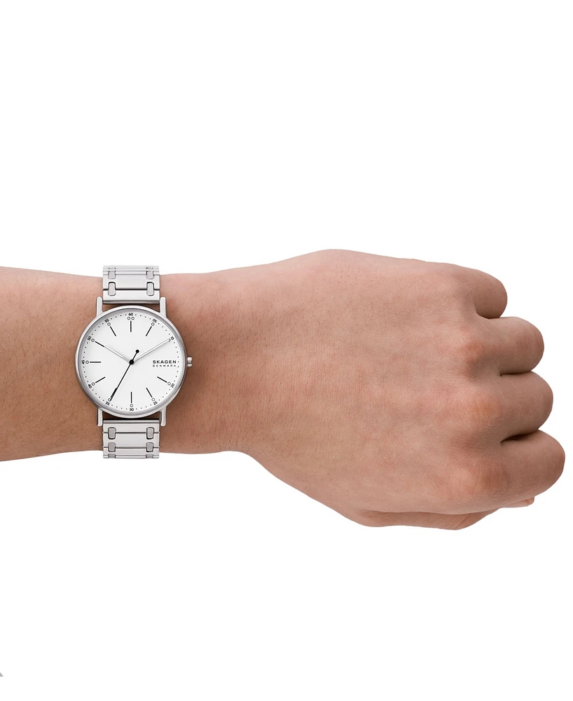 Skagen Men's Signatur Three Hand Silver-Tone Stainless Steel Watch 40mm