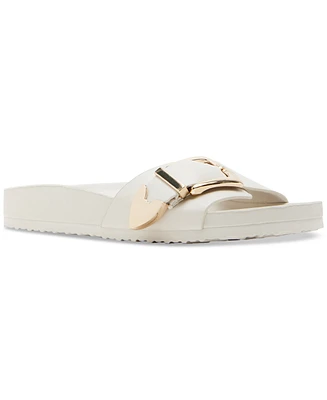 Madden Girl Brookk Buckled Footbed Slide Flat Sandals
