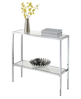 Convenience Concepts 31.5" Nadia Glass Chrome Entry Hall Table with Shelf