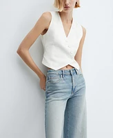 Mango Women's Wide leg Mid-Rise Jeans