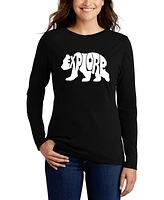 La Pop Art Women's Word Art Explore Long Sleeve T-Shirt