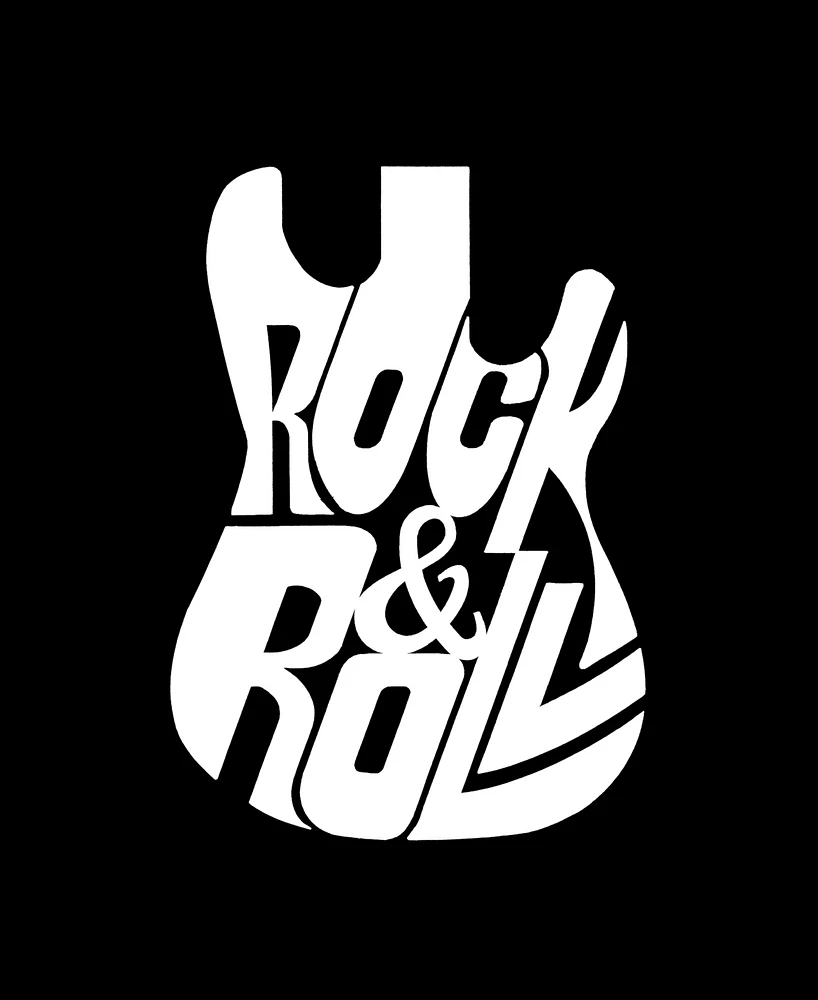 La Pop Art Women's Word Rock And Roll Guitar Hooded Sweatshirt