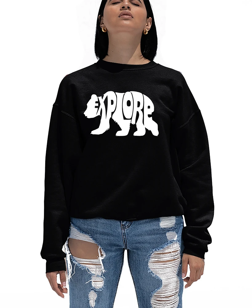 La Pop Art Women's Word Explore Crewneck Sweatshirt