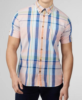 Ben Sherman Men's Seersucker Check Short Sleeve Shirt