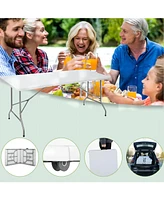 Sugift 6ft Portable Plastic Rectangular Folding Table