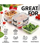 5 Pack Glass Meal Prep Containers with Lids - Airtight, Premium Borosilicate Glass Food Storage Containers