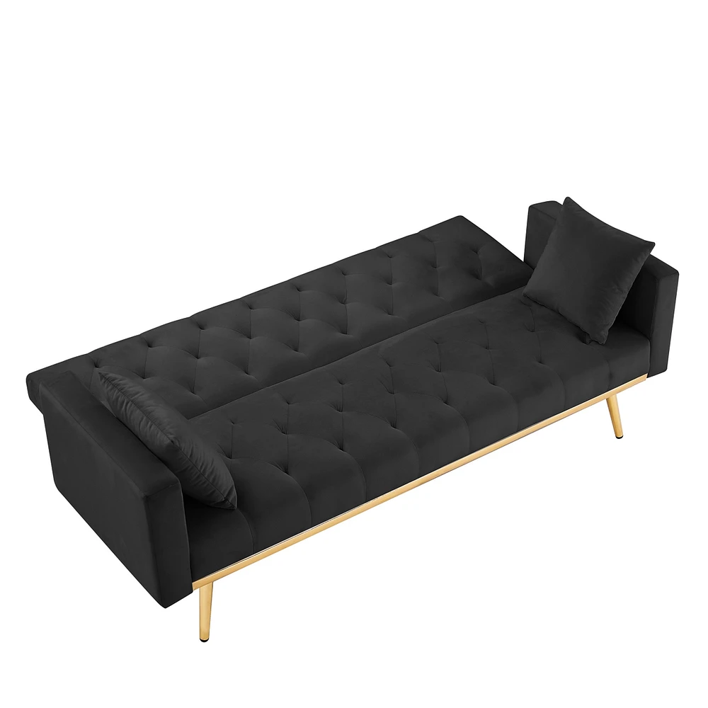 Convertible Folding Futon Sofa Bed, Sleeper Sofa Couch For Compact Living Space
