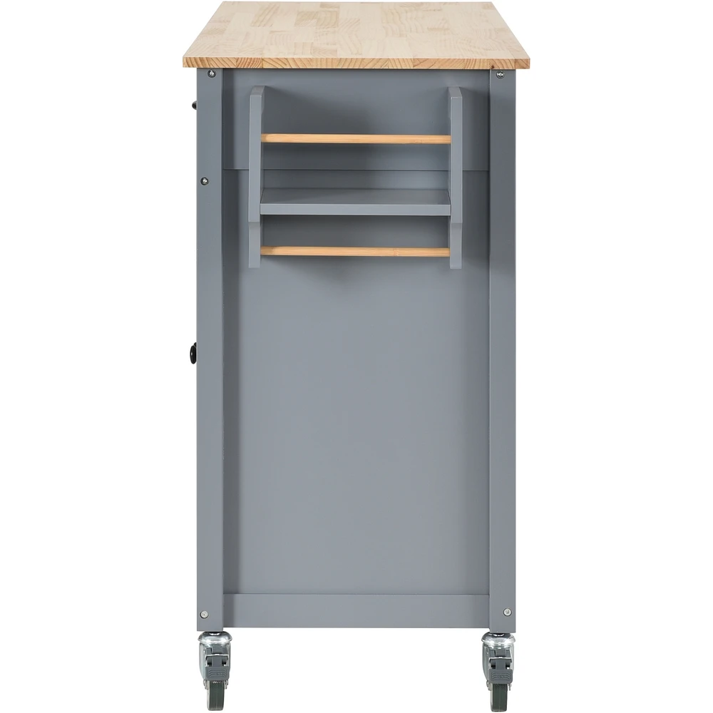 Wood Top Kitchen Island Cart