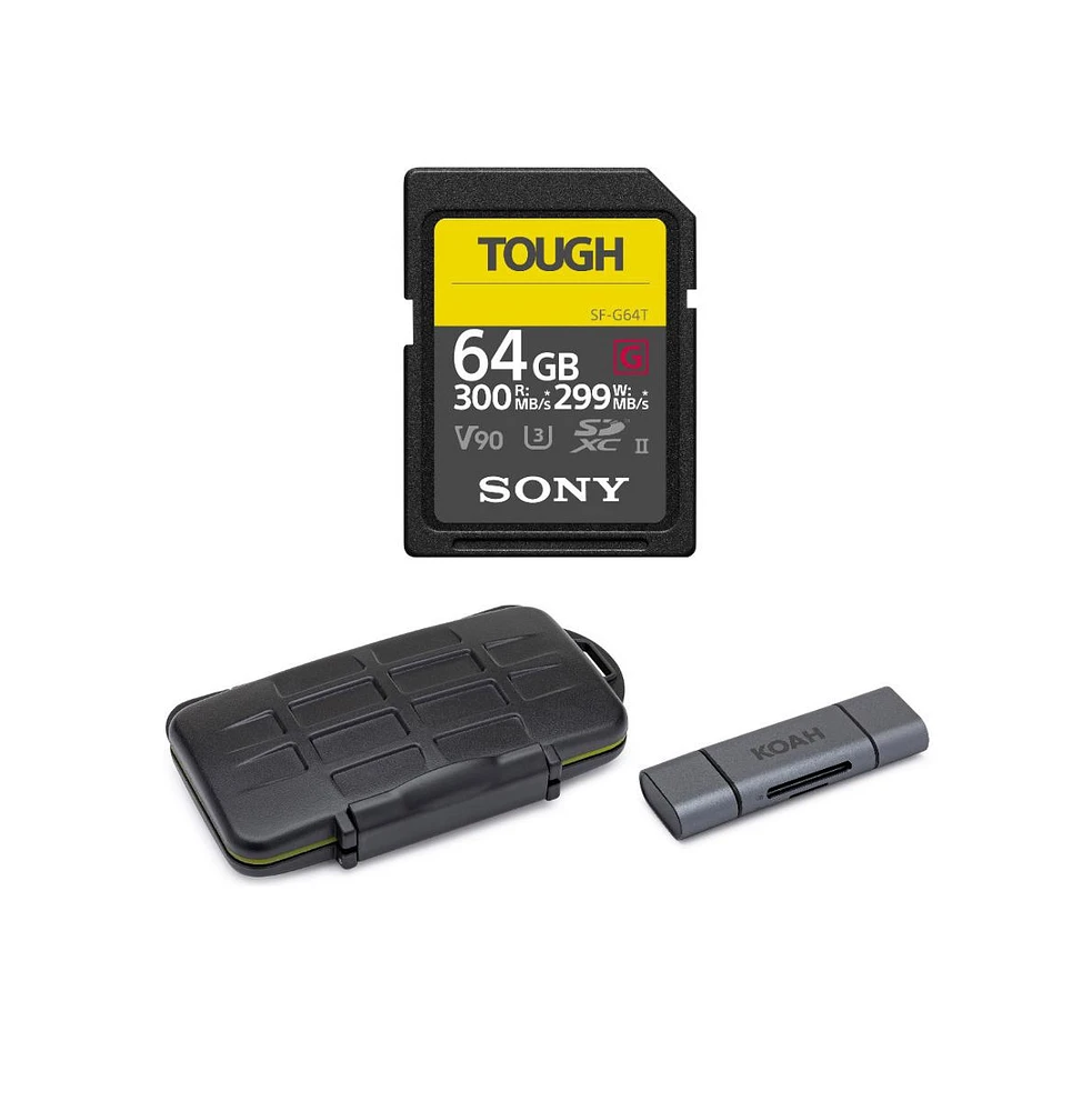 Sony Tough-g Series 64Gb Sdxc Uhs-Ii Card With Memory Card Carrying Case