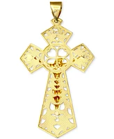 Filigree Crucifix Fancy Openwork Cross Pendant in 10k Gold