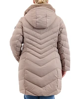 Michael Kors Plus Faux-Fur-Collar Packable Puffer Coat, Created for Macy's