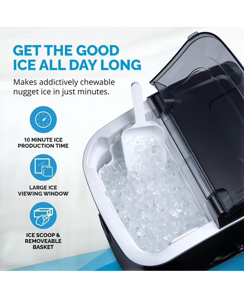 Newair 26 lbs. Nugget Countertop Ice Maker Black