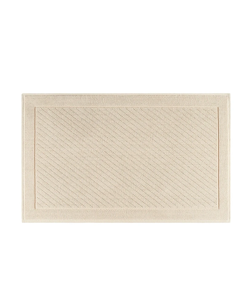 Host & Home Cotton Bath Rug, Stylish Textured Woven Design, Slip Resistant Backing, 5 Color Options