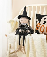 Glitzhome 29"H Halloween Fabric Dressed Witch Sitter