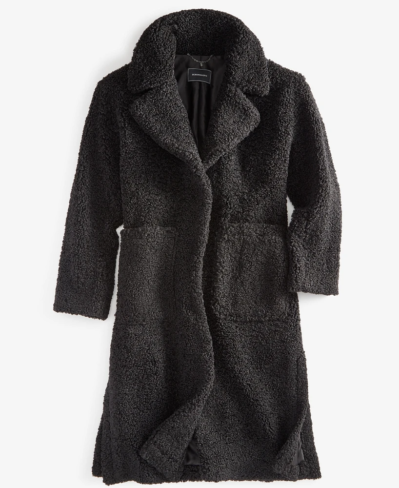Bcbgmaxazria Women's Notched-Collar Teddy Coat
