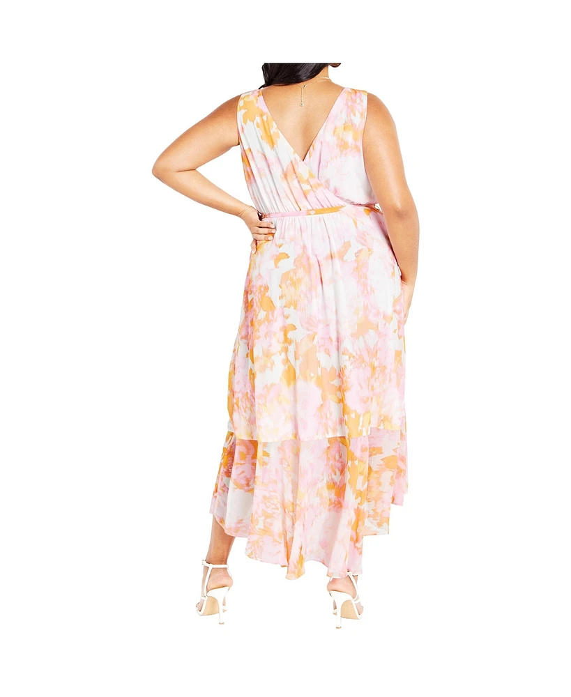 City Chic Plus Aliya Print Maxi Dress