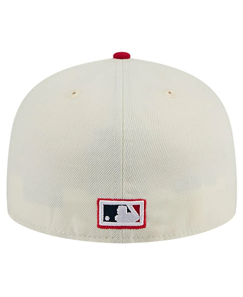 New Era Men's White St. Louis Cardinals Cooperstown Collection Chrome 59Fifty Fitted Hat