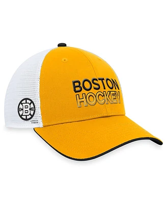 Fanatics Branded Men's Gold Boston Bruins Alternate Authentic Pro Trucker Adjustable Hat