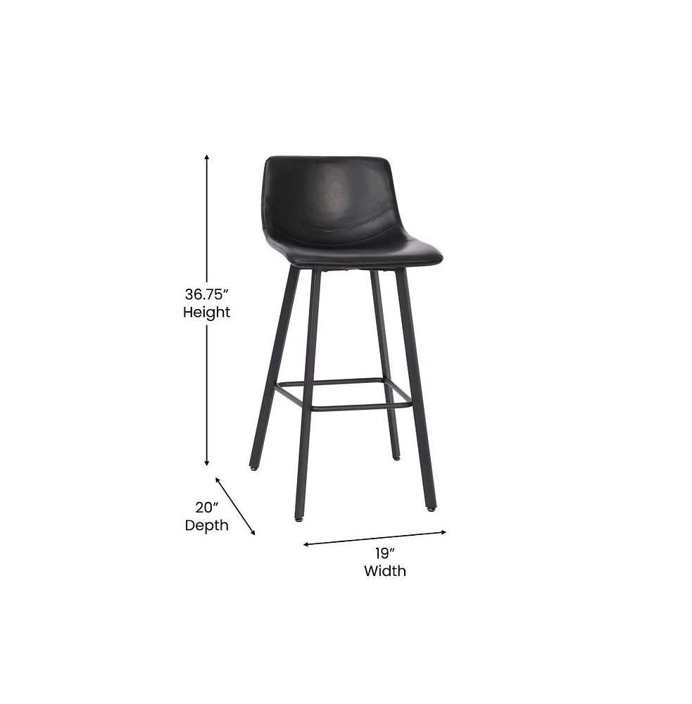 Oretha Set Of 2 Modern Upholstered Stools With Contoured