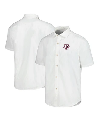 Tommy Bahama Men's White Texas A&M Aggies Coconut Point Palm Vista IslandZone Camp Button-Up Shirt