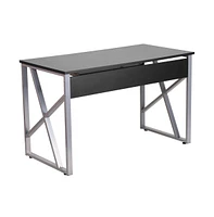 Computer Desk With Pull-Out Keyboard Tray And Cross-Brace Frame
