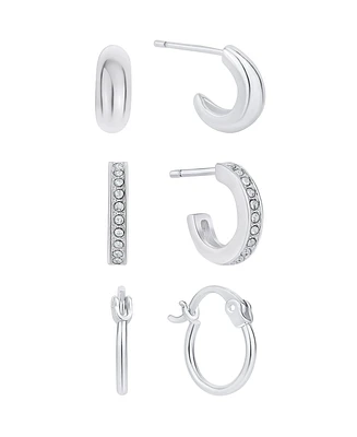 And Now This Crystal Trio Hoop Earring Set