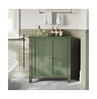 Floor Storage Cabinet for Bathroom with 2 Flexible Shelves and Closed Door