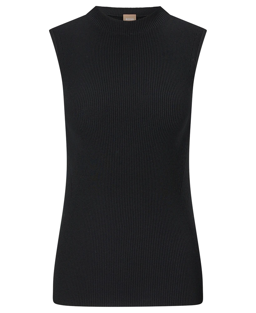 Boss by Hugo Women's Sleeveless Mock-Neck Top