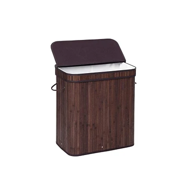 Slickblue Bamboo Laundry Basket with Cotton Handles