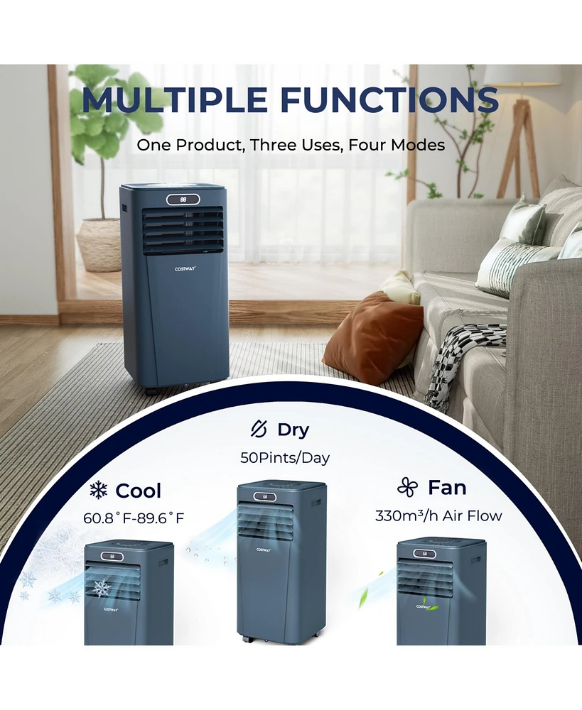10000 Btu 4-in-1 Portable Air Conditioner with Dehumidifier and Fan Mode