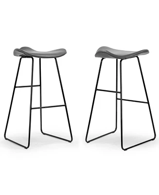 Glamour Home 29.5" Aoi Polyester, Metal Barstool, Set of 2