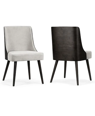 Glamour Home 33.86" Asma Rubberwood, Fabric Dining Chair, Set of 2