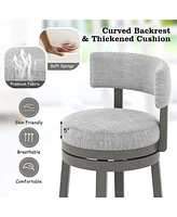 Inch Swivel Bar Stool with Upholstered Back Seat and Footrest