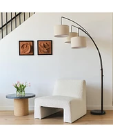 Trilage 84" Led Contemporary Arc Floor Lamp with Marble Base, Bulbs Included