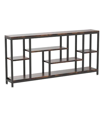 Tribesigns Console Sofa Table, 70.9 inch Extra Long Table Behind Couch with Storage Shelves, 3-Tier Industrial Narrow Entryway Hallway Accent fo