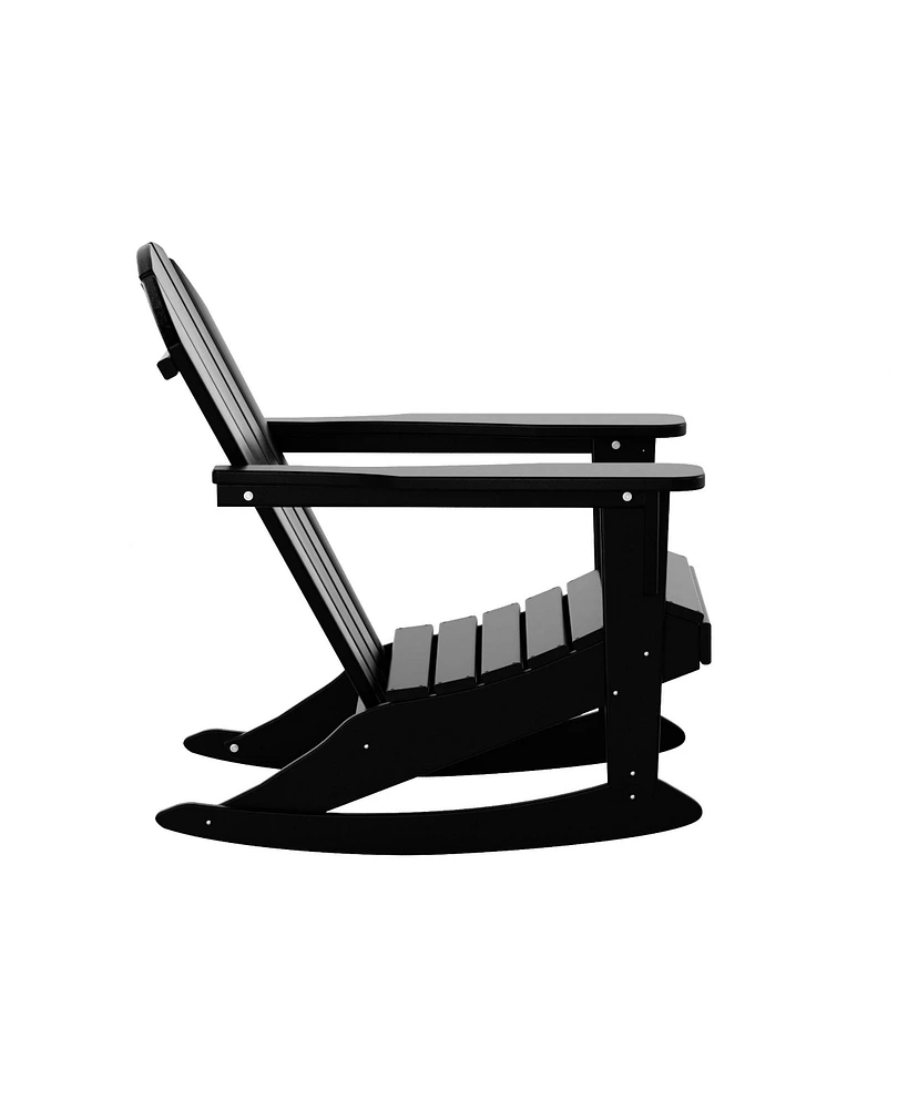 WestinTrends Outdoor Patio Porch Rocking Adirondack Chair (Set of 2)