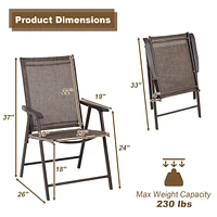 Aoodor Folding Patio Chairs for Indoor and Outdoor 4 Sets