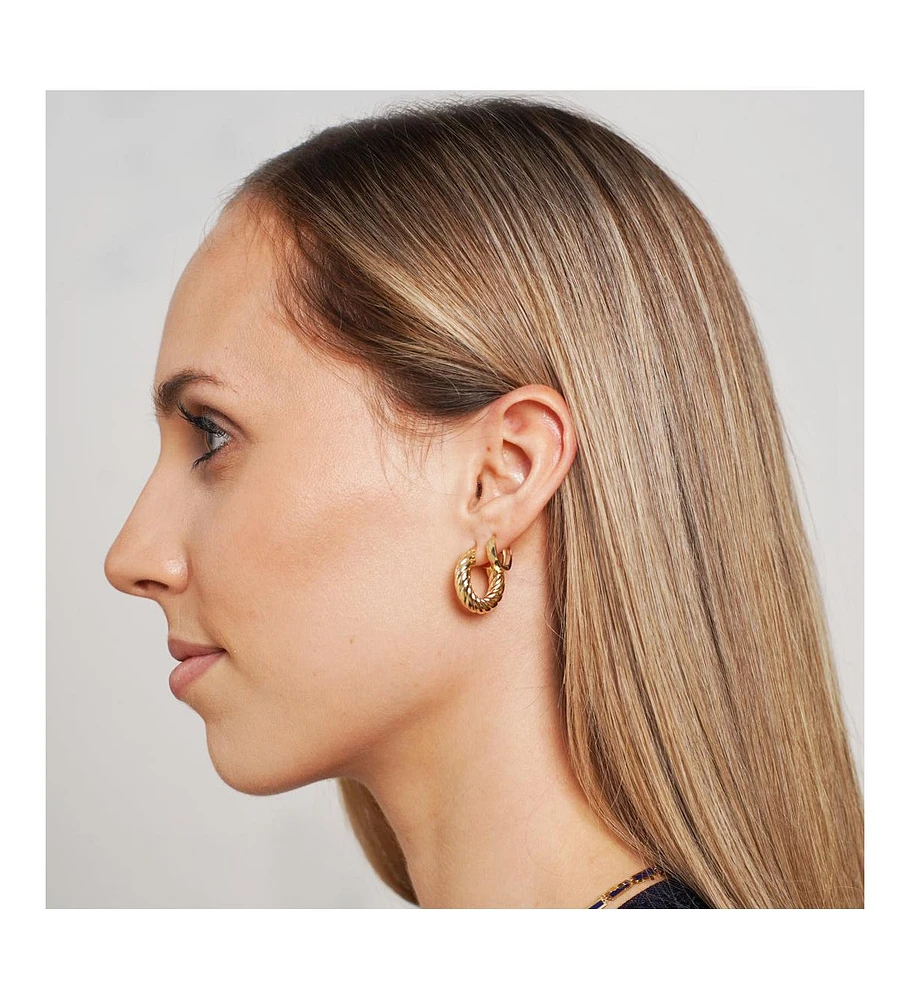The Lovery Croissant Hoop Earrings 14K Gold