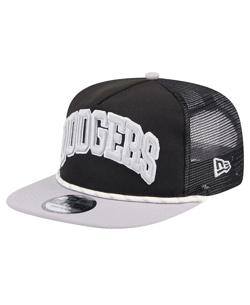 New Era Men's Black Los Angeles Dodgers Throwback Meshback Golfer Hat