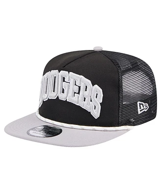 New Era Men's Black Los Angeles Dodgers Throwback Meshback Golfer Hat