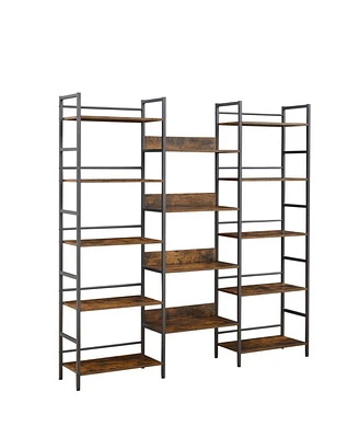 Rustic 5-Shelf Bookshelves and Console Table Set