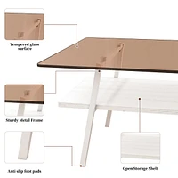 Modern Brown Glass Coffee Table