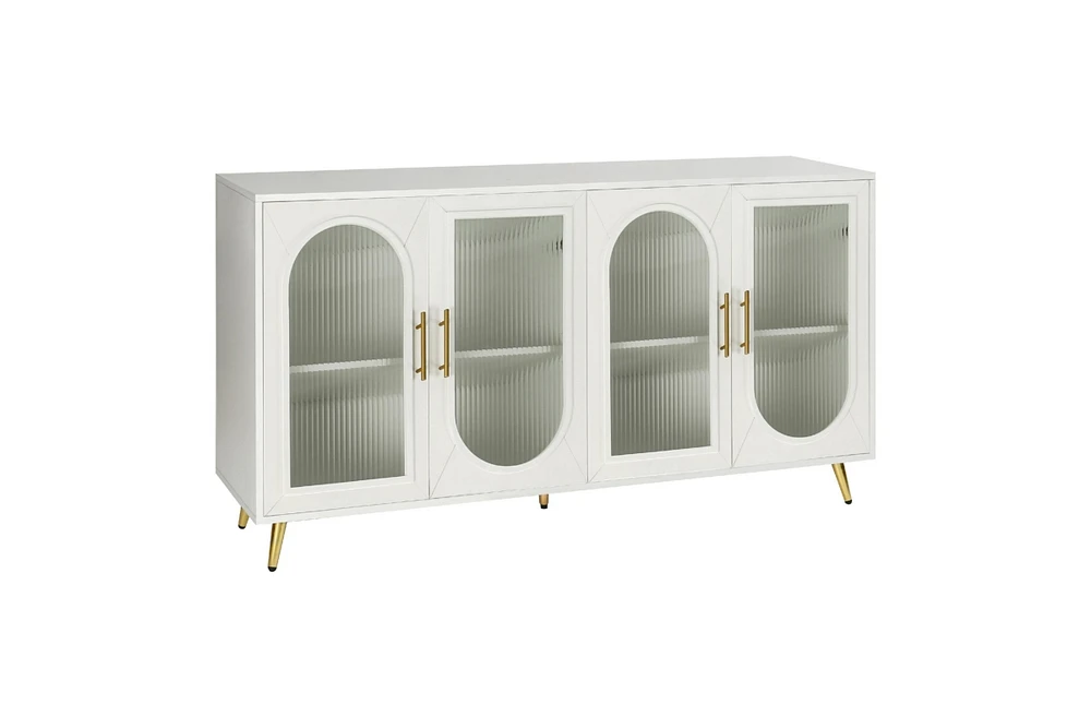 65+ Inch Tv Stand with Storage, White
