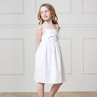 Hope & Henry Toddler Girls Sleeveless Bow Front Linen Sundress