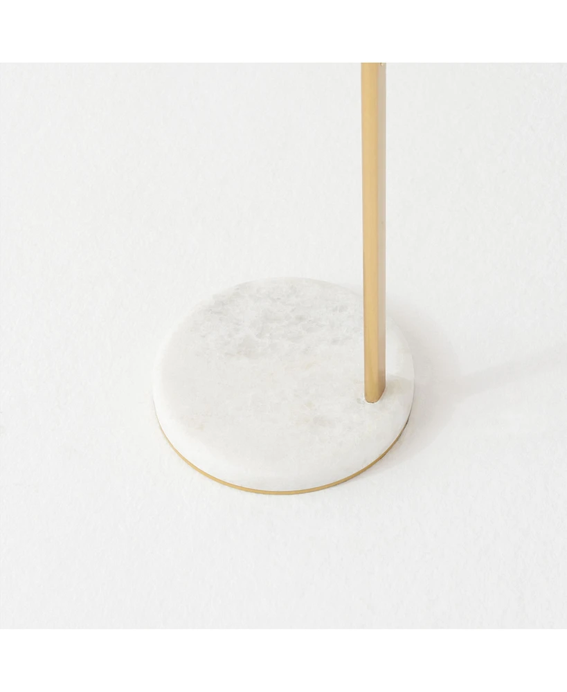 Luna Drop 75" Led Contemporary Floor Lamp with Marble Base Frosted Glass Globe