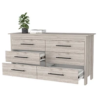 Southington 6-Drawer Rectangle Dresser Light Gray