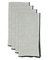 Saro Lifestyle Stonewashed Stitch Border Table Napkins Set of 4,20"x20"
