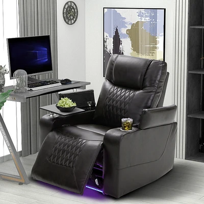 Power Motion Recliner with Usb Charging and Arm Storage