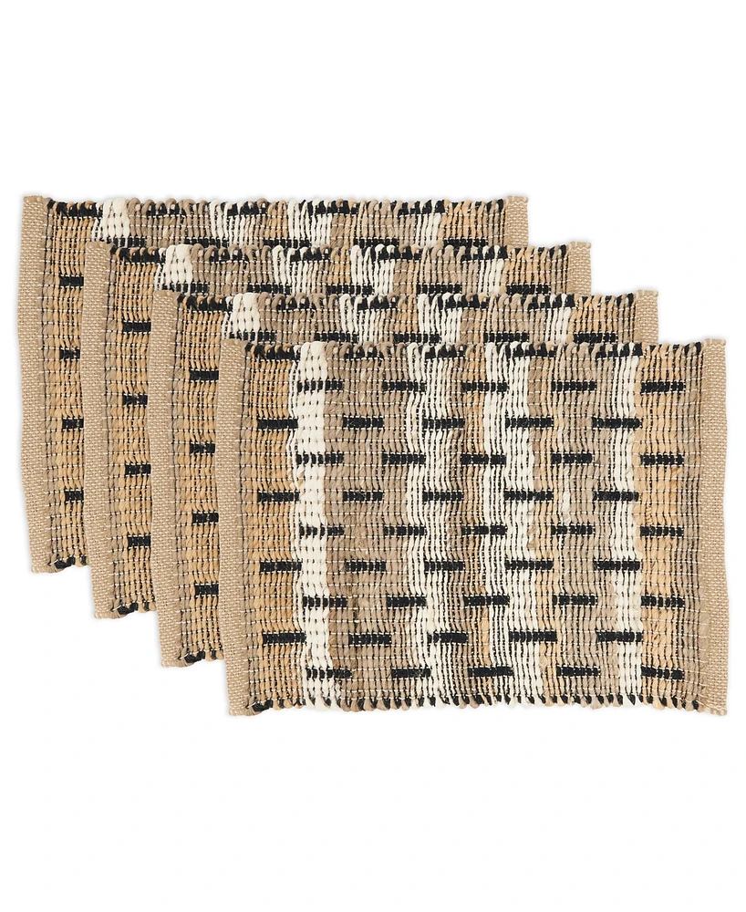 Saro Lifestyle Tailored Stripe Placemat Set of 4, 14"x20"