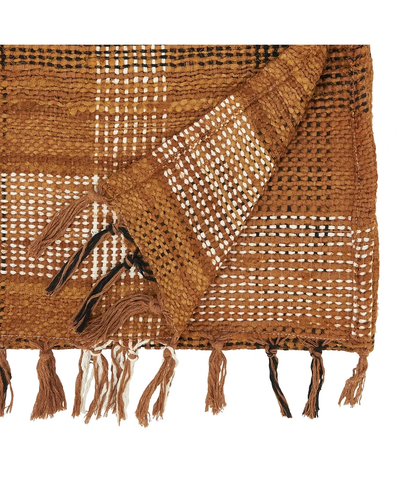 Saro Lifestyle Rustic Plaid Table Runner, 16"x72"